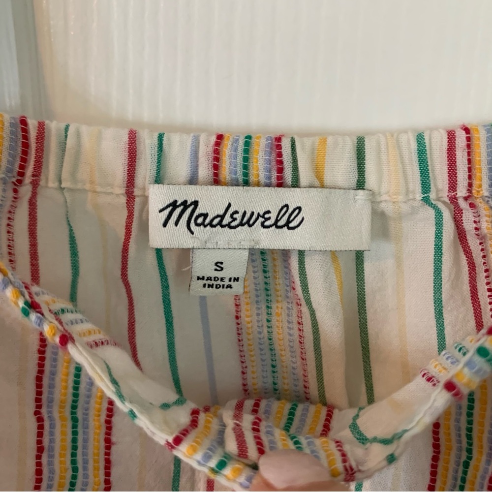 Madewell Button Front Cami Loose Sleeveless Tank Textural Rainbow Stripe, size S - Picture 3 of 9
